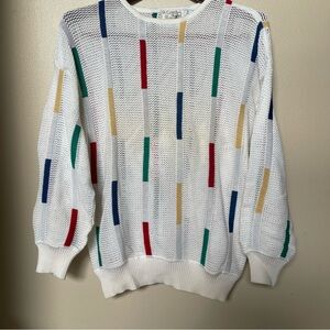 Vintage St. Croix Knits Bert Schroeder Mens Geometric Knit Sweater M Streetwear